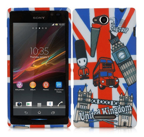 Sony Xperia C C2305 - Μαλακή Θήκη Σιλικόνης Tour UK Design (OEM)