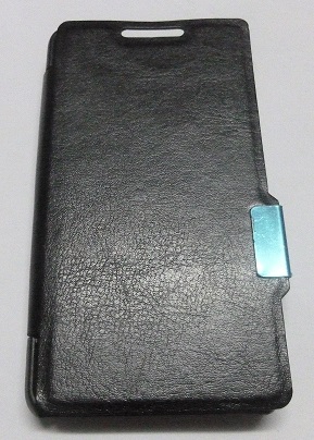 Sony Xperia E1 / E1 Dual - Magnetic Leather Case With Hard Back Cover Black (OEM)