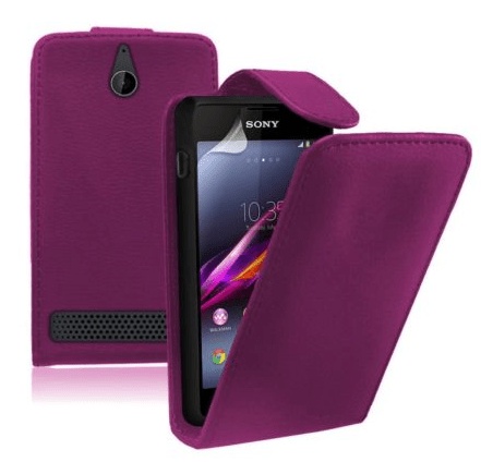 Sony Xperia E1 / E1 Dual Leather Flip Case (Purple) (OEM)