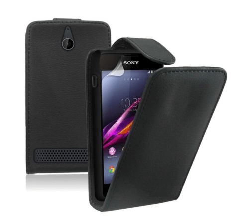 Sony Xperia E1 / E1 Dual Leather Flip Case (Black) (OEM)