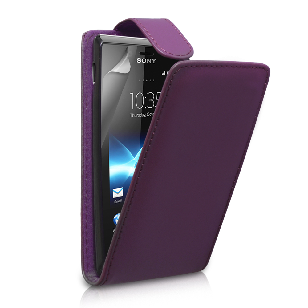 Sony Xperia E3 Leather Flip Case (Purple) (OEM)