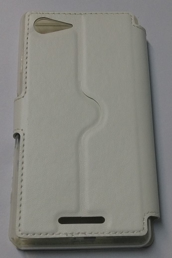 Sony Xperia E3 Leather Flip Case with Window & Silicone Back Cover (White) (OEM)