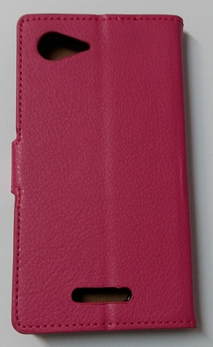 Sony Xperia E3 - Δερμάτινη Stand Θήκη Πορτοφόλι Με Πίσω Κάλυμμα Σιλικόνης Φούξια (ΟΕΜ)