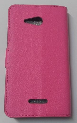 Sony Xperia E4g - Δερμάτινη Stand Θήκη Πορτοφόλι Με Πίσω Κάλυμμα Σιλικόνης Ρόζ (OEM)