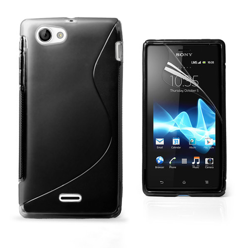 Sony Xperia J ST26i TPU S-Line Silicone Case (Black)