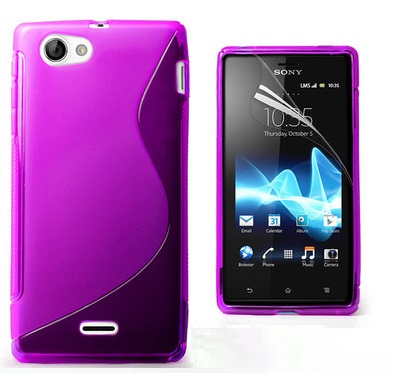 Sony Xperia J St26i TPU S-Line Silicone Case - Purple