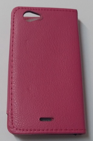 Sony Xperia J St26i - Leather Wallet Case With Magnetic Flip Magenta (OEM)