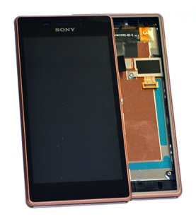 Sony Xperia M2 Aqua D2403 Front Cover LCM TP Assy (Copper) - Complete LCD & Touchpad with Frame, Flex & Buttons (Sony Part No: ) (78P7550003N) (SONY Ericsson)