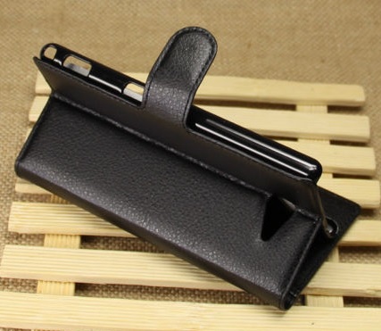 Sony Xperia M2 Aqua D2403 - Leather Wallet Stand Case Black (OEM)