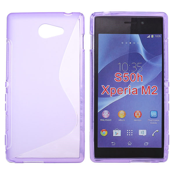 Sony Xperia M2 D2303 TPU Gel S-Line Case Purple (OEM)
