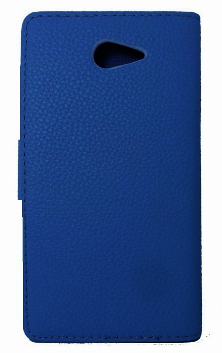 Sony Xperia M2 D2303 - Leather Wallet Case Blue (OEM)