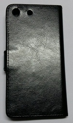 Sony Xperia M5 - Leather Wallet Case Black (OEM)