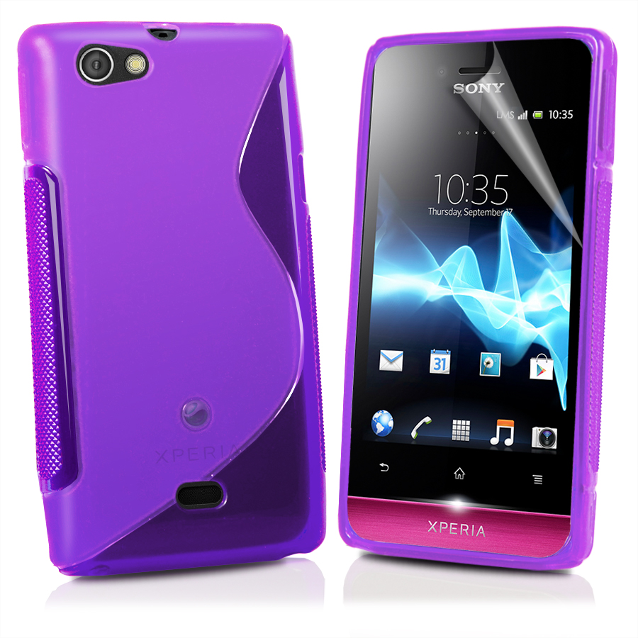 Sony Xperia Miro ST23i S-Line TPU Gel Silicone Case (Purple)
