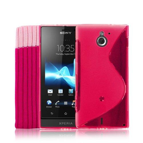 Sony Xperia Sole MT27i Θήκη Σιλικόνης TPU S-Line Λαμπερό Ροζ