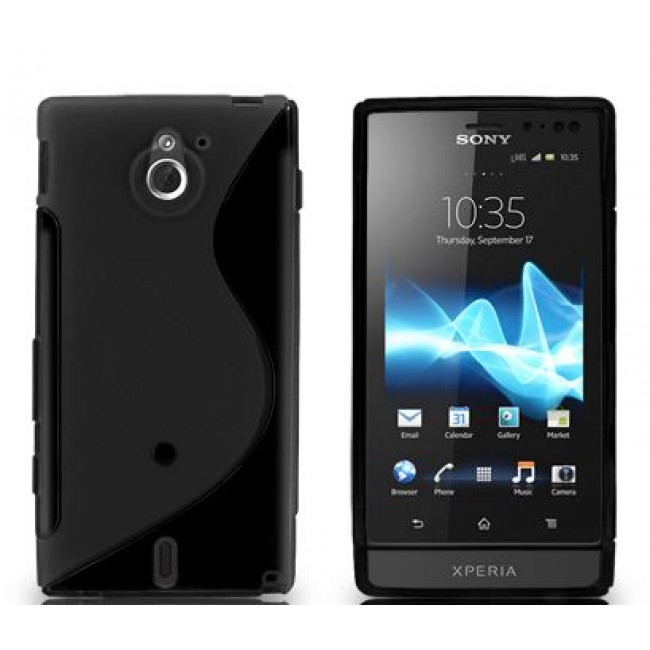 Sony Xperia Sole MT27i Θήκη Σιλικόνης TPU S-Line Μαύρο