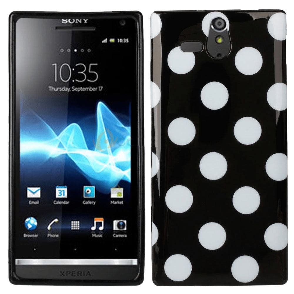 Sony Xperia U ST25i Θήκη Gel TPU Μαύρη - Με λευκές βούλες