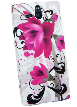 Sony Xperia U ST25i Plastic Cover Case Purple Flowers