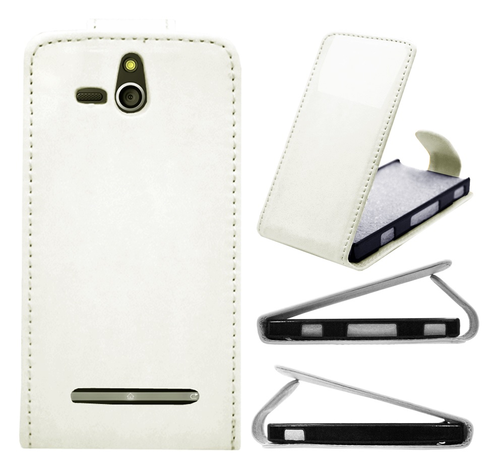 Sony Xperia U ST25i Leather Case (White) (OEM)