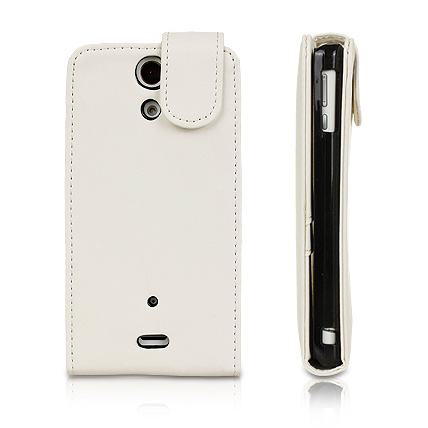 Sony Xperia V Δερμάτινη Θήκη Flip - Άσπρο