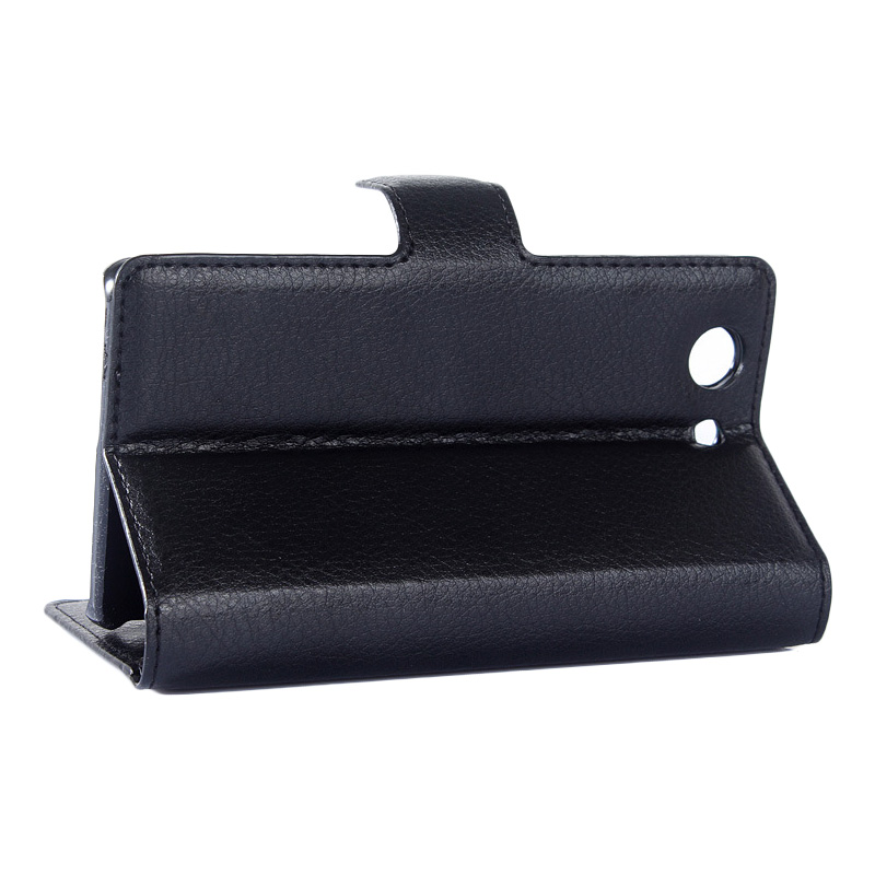 Sony Xperia Z3 Compact - Leather Stand Wallet Case Black (OEM)