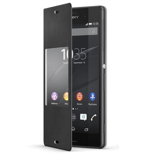 Sony Xperia Z3 Flip Case with Smart Window (SCR24) (Black)