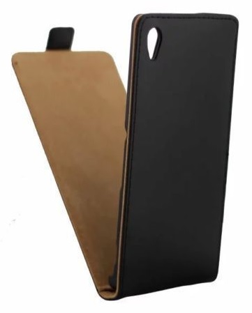 Sony Xperia Z3 Plus (E6553) - Leather Flip Case Black (OEM)