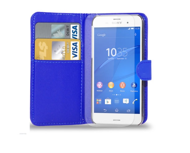 Sony Xperia Z3 - Δερμάτινη Θήκη Stand Πορτοφόλι Μπλε (OEM)