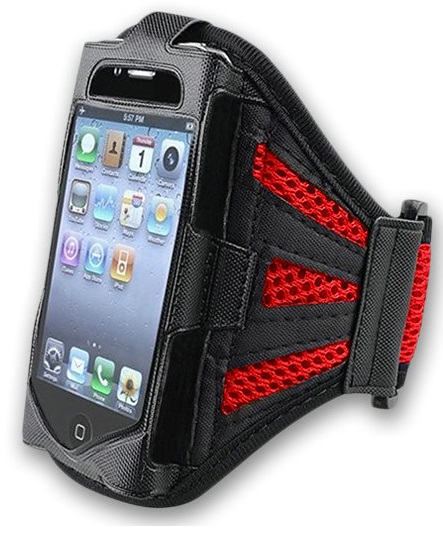 Universal Sports Armband for Small Smartphones (Black/Red)