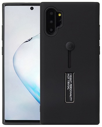 HARD SILICONE CASE WITH STAND KICKSTAND CASE NEW GENERATION I WANT PERSONALITY NOT TRIVIAL for Samsung Note 10 Pro Black (OEM)