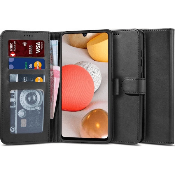 Tech-Protect Leather Wallet Black (Galaxy A42)