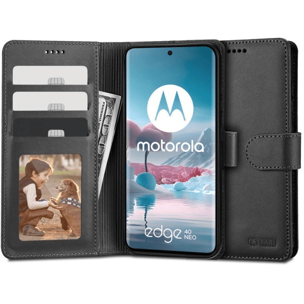 Tech-Protect Wallet Δερματίνης Μαύρο (Motorola Edge 40 Neo)