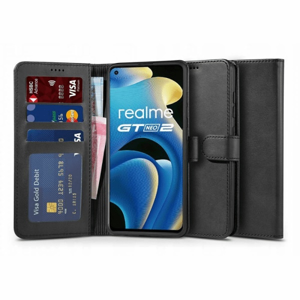 Tech-Protect Leather Wallet Black (Realme GT Neo 2)