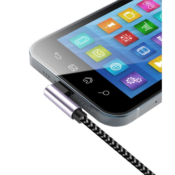 TECHLY ICOC MU2CC9-005-AL USB-C™ Male 2.0 / USB-C™ Male Angled 3A 0.5 m Aluminum Cable