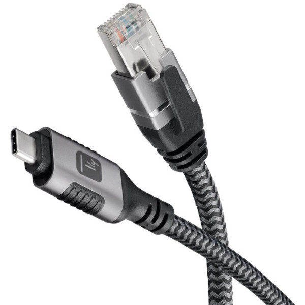 TECHLY ICOC U3C-RJ45-020 Καλώδιο USB-C™ Αρσενικό σε Ethernet RJ45 Αρσενικό 2m