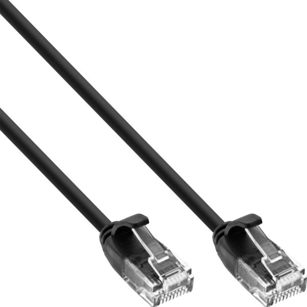 TECHLY ICOC U6-SLIM-010BK2 Καλώδιο Patch δικτύου Cat.6 UTP Slim 1m Μαύρο