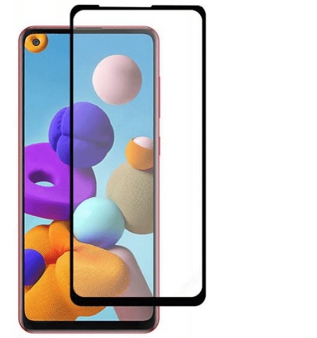 Screen Protector Covered Glass 9H-9D For Samsung Galaxy A21 Full Coverage - Full Glue Black (oem)