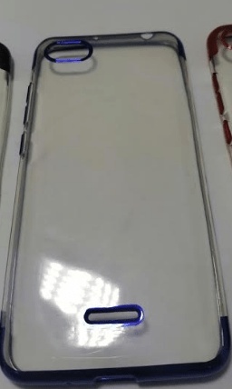 OEM Soft Silicone TPU Back Cover for Xiaomi Redmi 6A (Clear with Blue Frame)