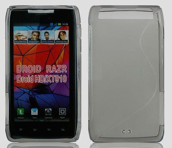 Θήκη Σιλικόνης TPU γραμμής S  για το Motorola Droid Razr droid HD XT910 Γκρί OEM