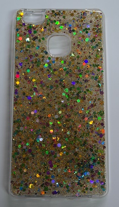 Huawei P9 Lite Clear TPU Gel Hard Case with Gold Sparklin (OEM)