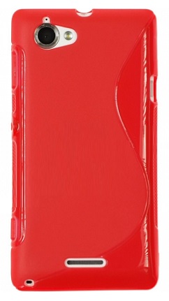 TPU Gel S-Line for Sony Xperia L Red (OEM)