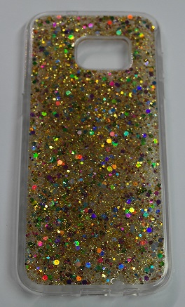 Samsung Galaxy S7 Edge G935F TPU Gel Hard Case (Clear) with Gold Sparklin (OEM)