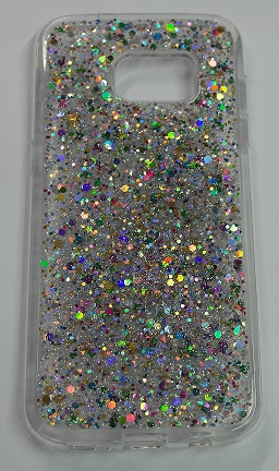 Samsung Galaxy S7 Edge G935F TPU Gel Hard Case (Clear) with Silver Sparklin (OEM)