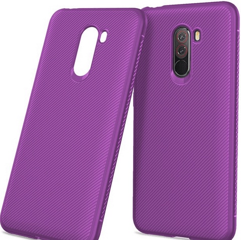 Xiaomi Pocophone F1 TPU Luxury Back Cover Case with Anti-Fingerprint Protection - Purple for Xiaomi Pocophone F1 Purple