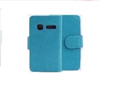 Leather Wallet/Case for Alcatel One Touch Pop C1 Light Blue (OEM)