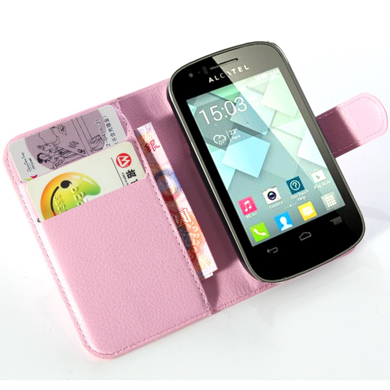 Alcatel One Touch Pop C2 (OT-4032D) Leather Wallet/Case (Pink) (OEM)