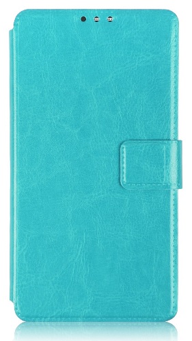 Leather Wallet/Case with hard back cover for Alcatel One Touch Pop C3 (OT-4033D) Turquoise (OEM)