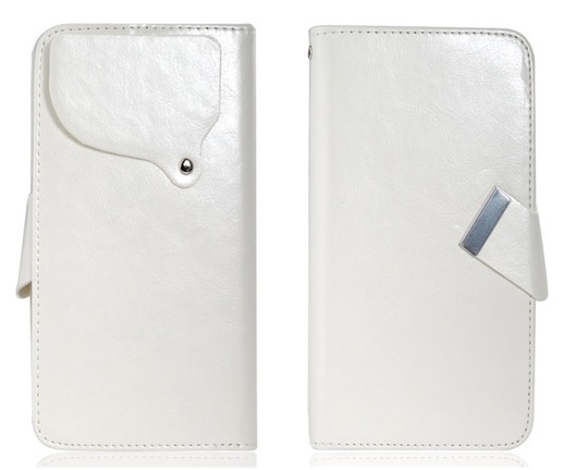 Leather Wallet/Case for Alcatel One Touch Pop D5 (5038D) White (OEM)