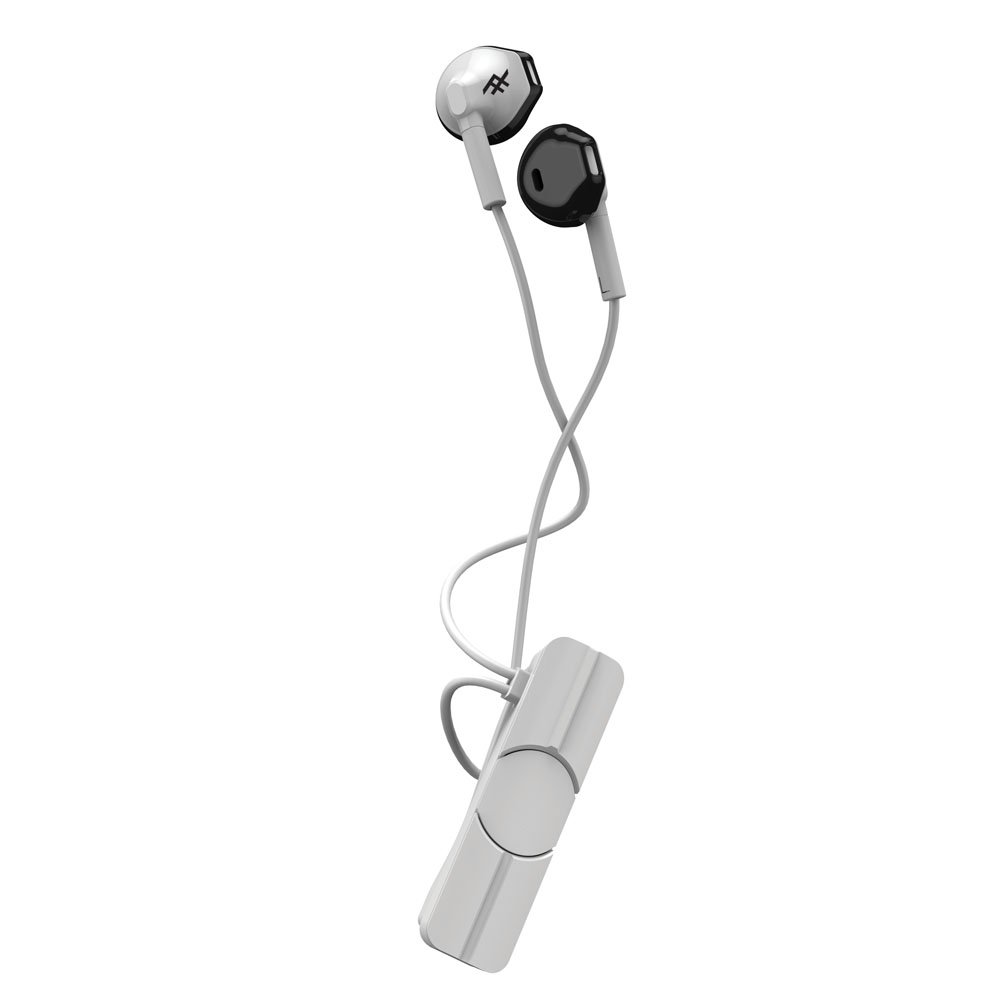 iFrogz InTone Wireless + Mic Ergonomic Bluetooth Earbuds + Sweat Resistant + Magnetic Clip - White