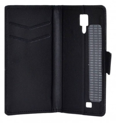 Leather Wallet/Case for Doogee Iron Bone DG750 Black (Ancus)