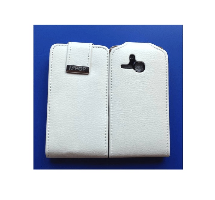Δερμάτινη θήκη Flip για Alcatel One Touch M΄POP (OT5020D) Λευκό (OEM)